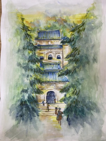 绘画低年组《水墨南京》吴敌，南京市觅秀街小学二年级，指导教师：肖珊，13861202809